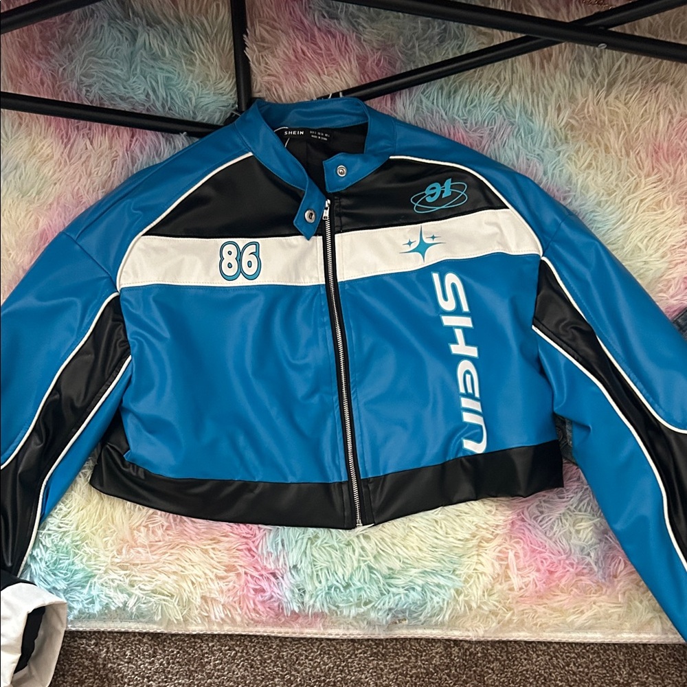 SHEIN Blue and Black Sporty Jacket